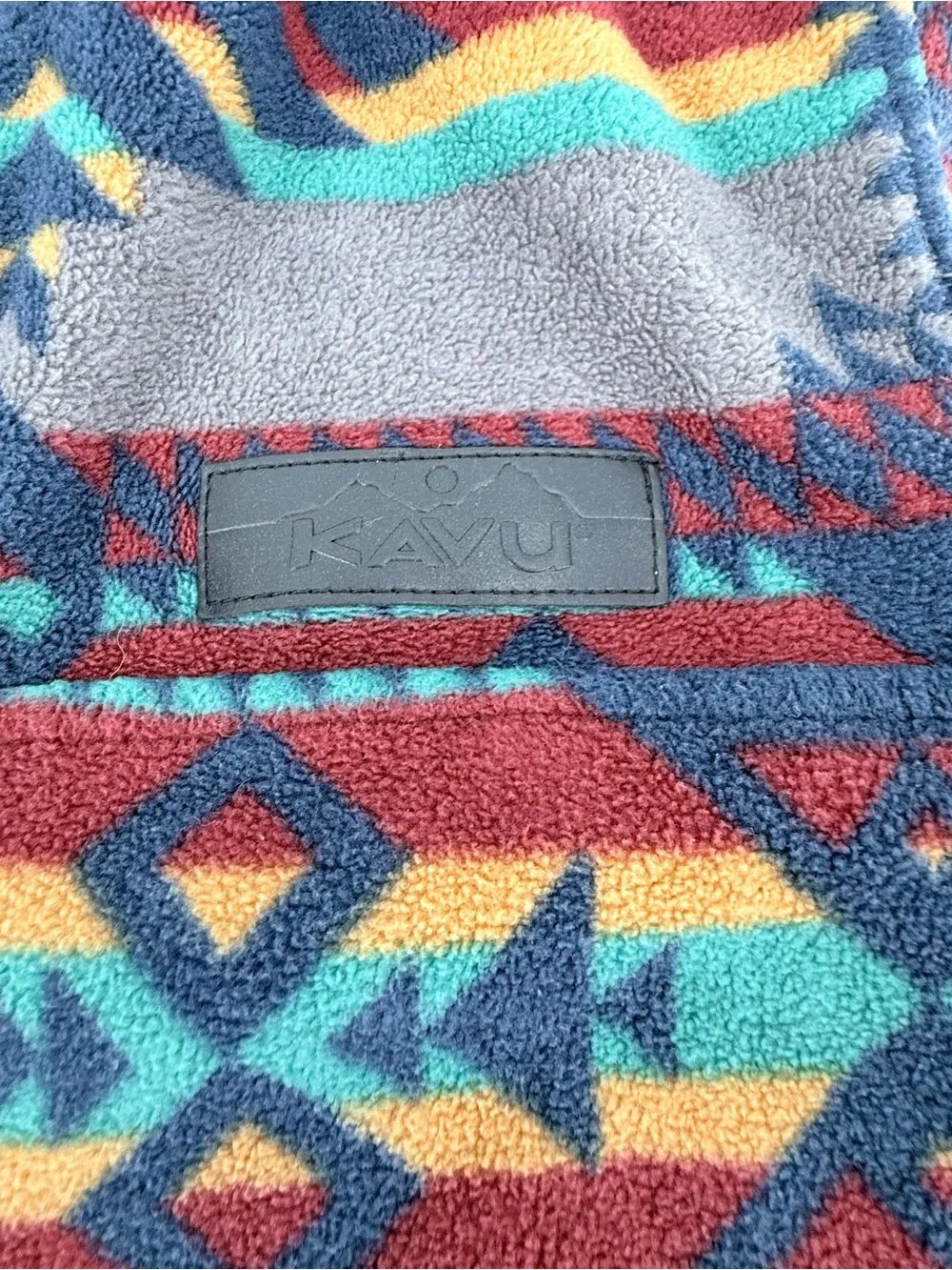 KAVU Cavanaugh 1/4 Snap Fleece Pullover Southwestern Aztec Agate Mens XL
